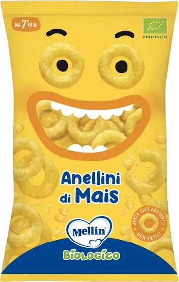 mellin snack bio anellini di mais 15g 7mesi+