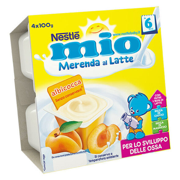 nestle' italiana spa mio merenda al latte albicocca 4x100g