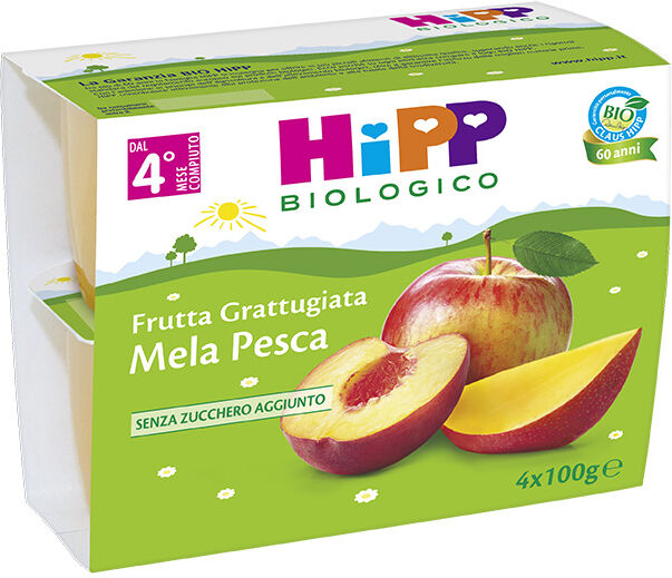 hipp italia srl hipp bio mer.mela/pesca 4x100g