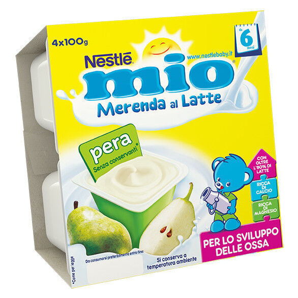 nestle' italiana spa mio merenda al latte pera 4x100g