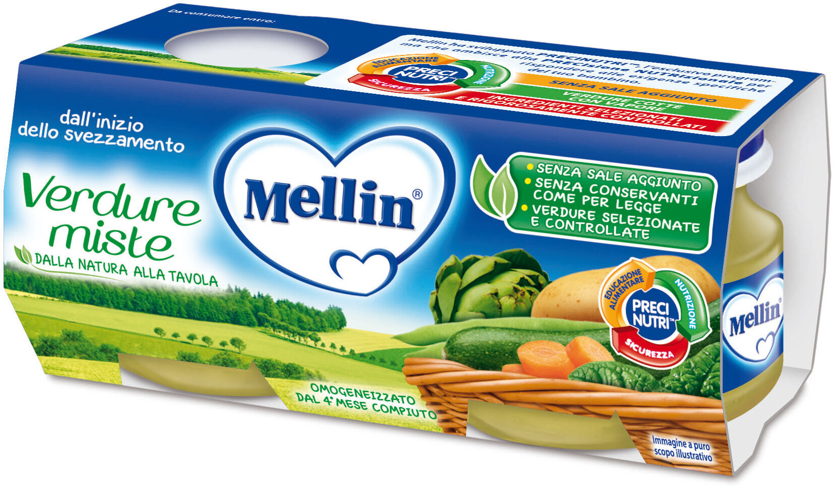 omogeneizzato mellin verdure miste 2x80g