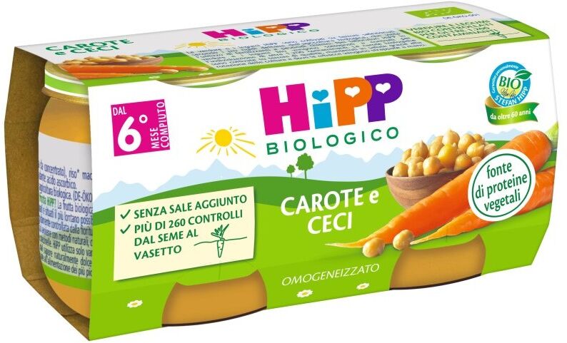 Hipp Italia Srl Carote E Ceci Hipp Biologico 2x80g