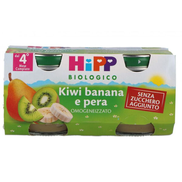 Hipp Bio Omogeneizzato Pera Kiwi Banana 2x80g