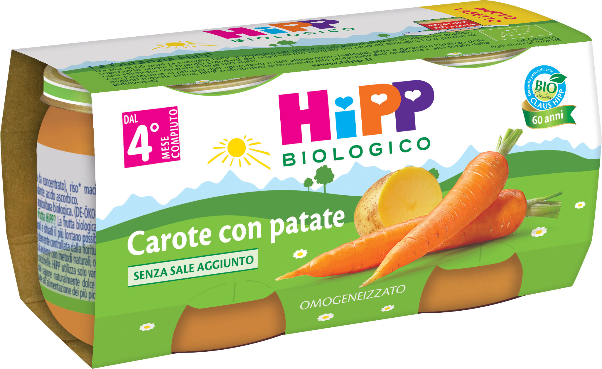 Omo Hipp Bio Carota+pat.2x80g