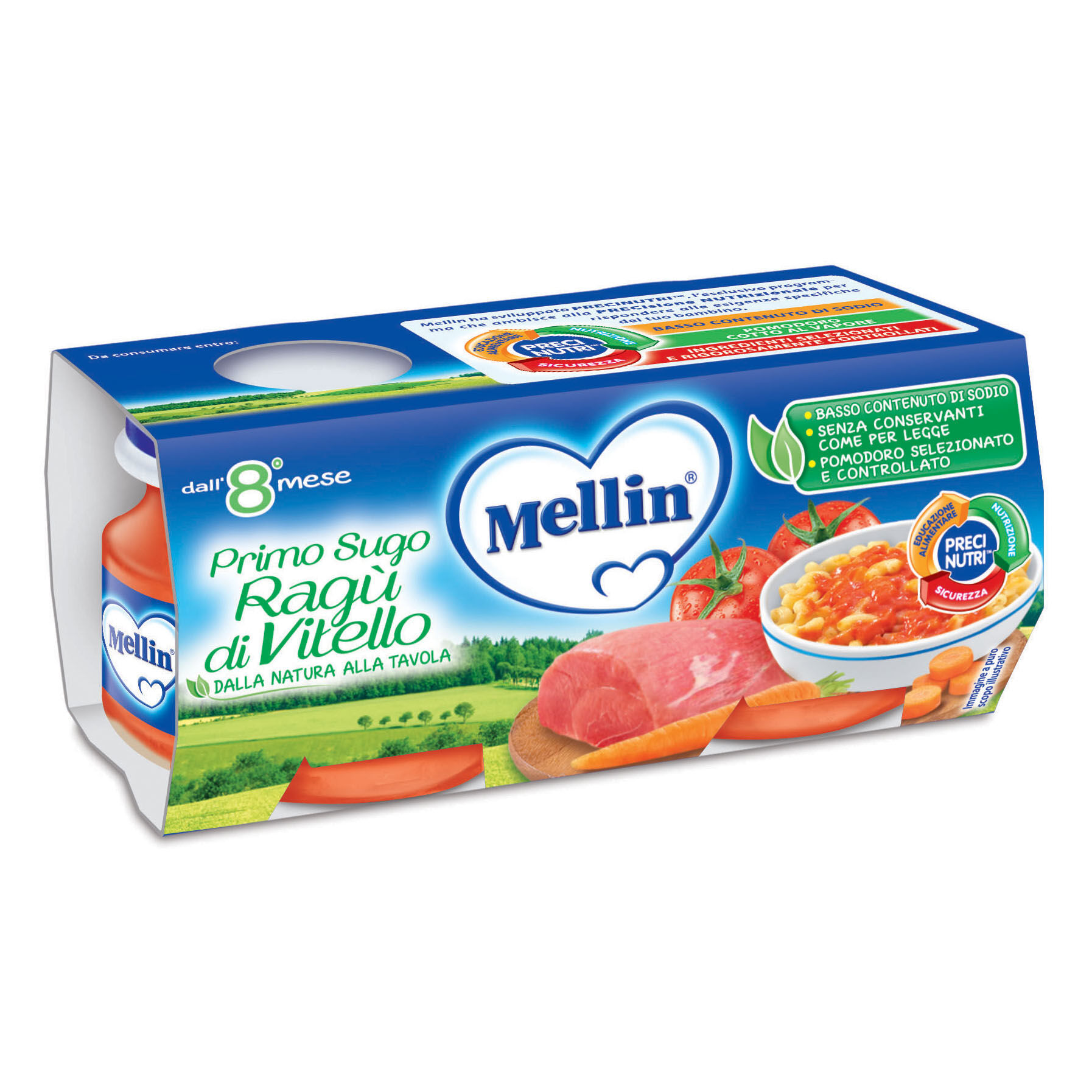 Omogeneizzato Mellin Primo Ragu' Vitello 2x80g