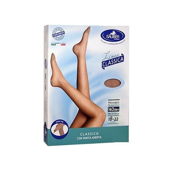 desa pharma srl sauber collant open toe maglia liscia 140 denari colore neutrobeige taglia 2 linea classica