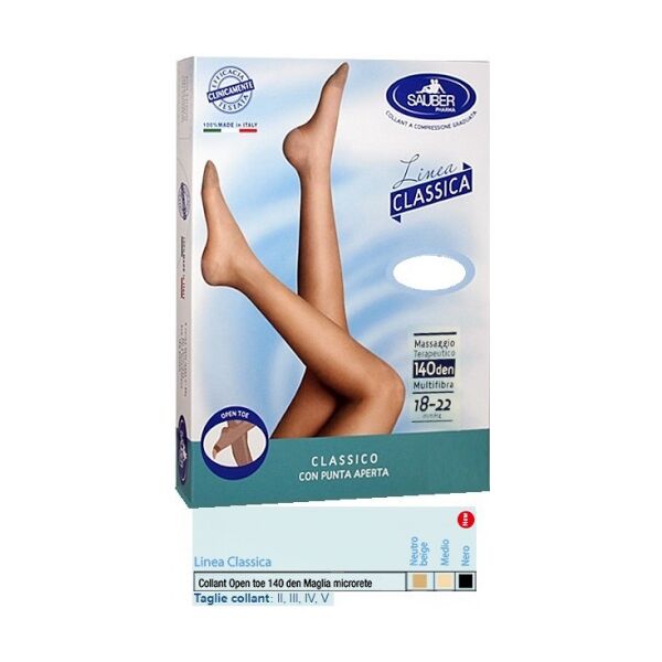 desa pharma srl sauber collant open toe maglia microrete 140 denari colore medio taglia 2 linea classica