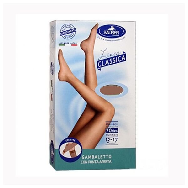 desa pharma srl sauber gambaletto open toe maglia microrete 70 den colore neutro beige taglia 2 linea classica