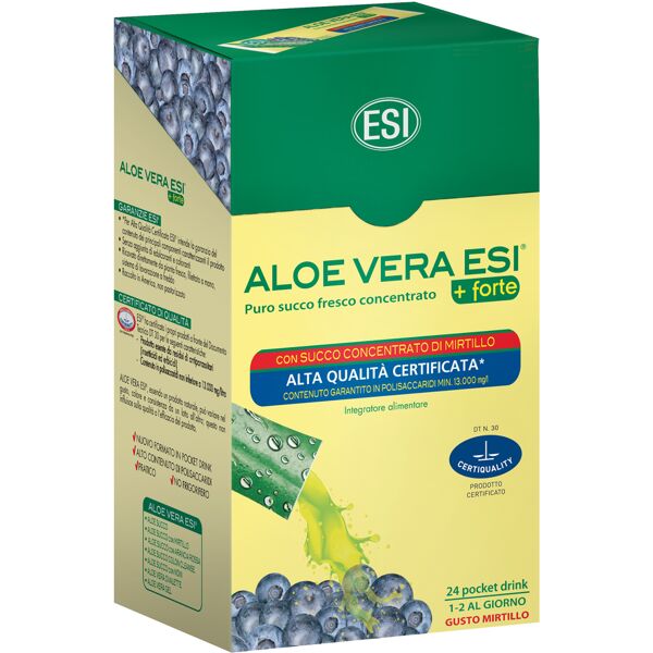 esi srl aloe vera succo + forte con mirtillo 24 pocket drink