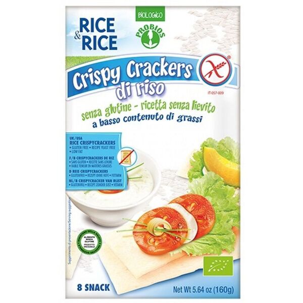 probios spa societa' benefit rice&rice crispy crackers 100% riso 160 g senza lievito