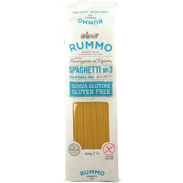 rummo spaghetti n3 di riso integrale e mais 400 g