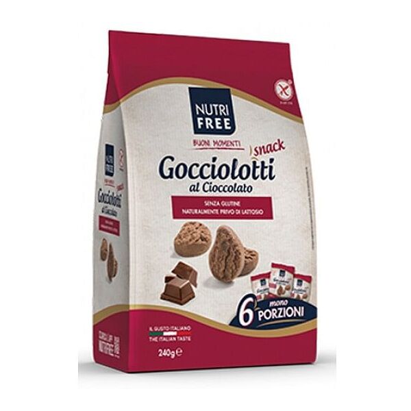 nuova terra nutrifree goccefrolla snack golosita' al cacao senza lattosio 6 monoporzioni da 40 g