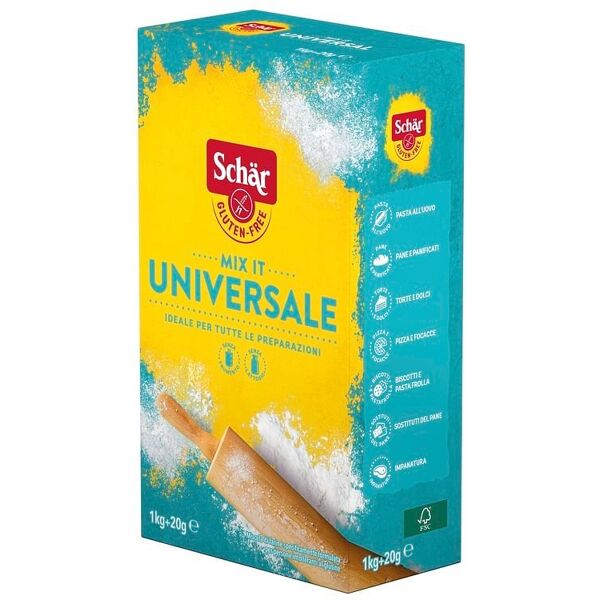 schar mix it farina universale senza lattosio 1 kg + 20 g