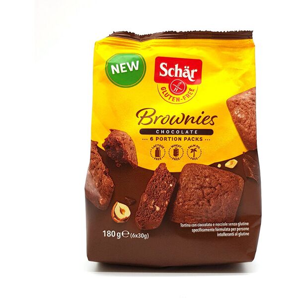 dr.schar spa schar brownies chocolate tortina con cioccolato e nocciole 6 monoporzioni da 30 g