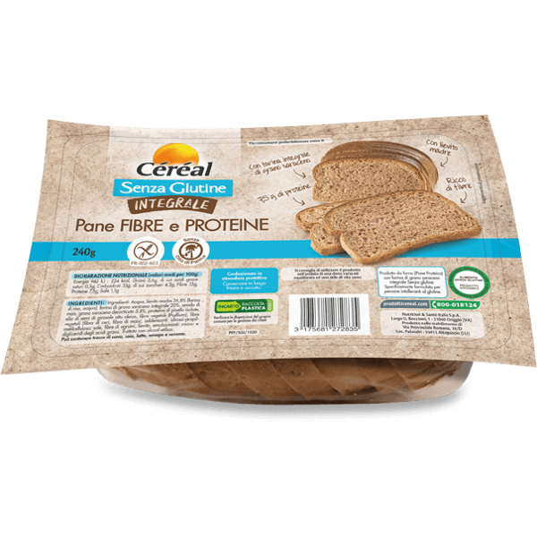 nutrition & sante' italia spa pane fibre e proteine integrale céréal 240g