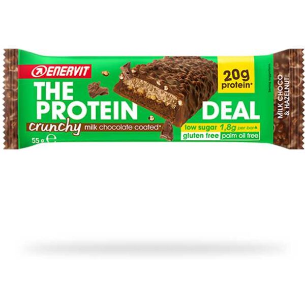 the protein deal protein bar crunchy hazelnut enervit protein 55g