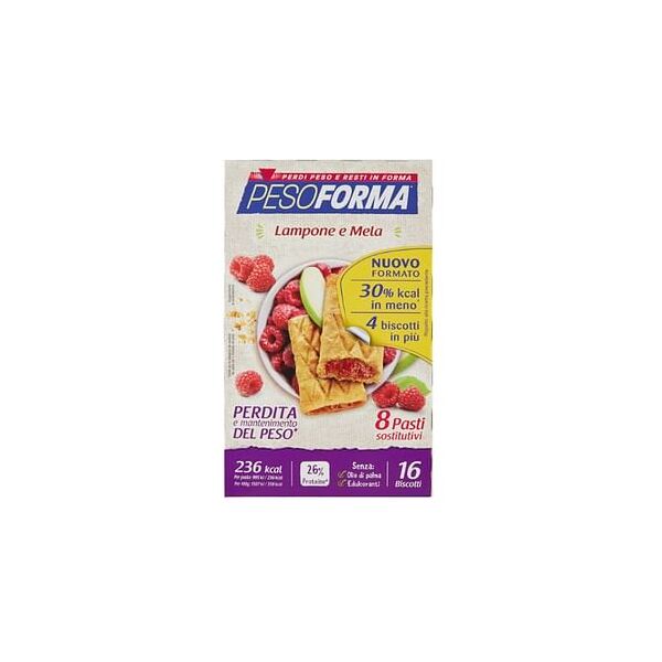 nutrition & sante' italia spa pesoforma biscotti lampone/mela 8 pasti 16 biscotti