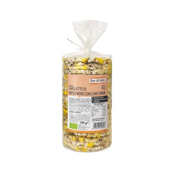 biotobio srl fior di loto gallette di riso nero con curcuma