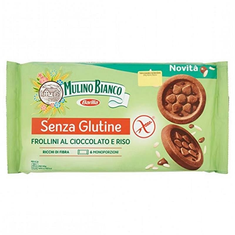 barilla g. e r. fratelli spa mulino bianco senza glutine frollini al cioccolato e riso 6 monoporzioni da 41,66 g