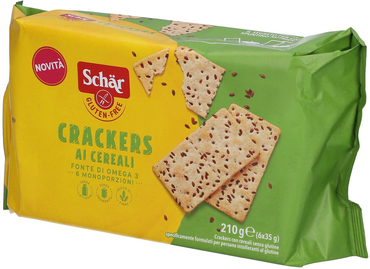 schar crackers cereali senza lattosio 6 monoporzioni da 35 g