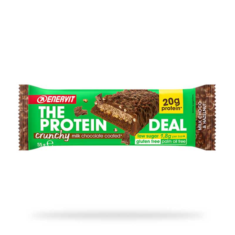 the protein deal protein bar crunchy hazelnut enervit protein 55g