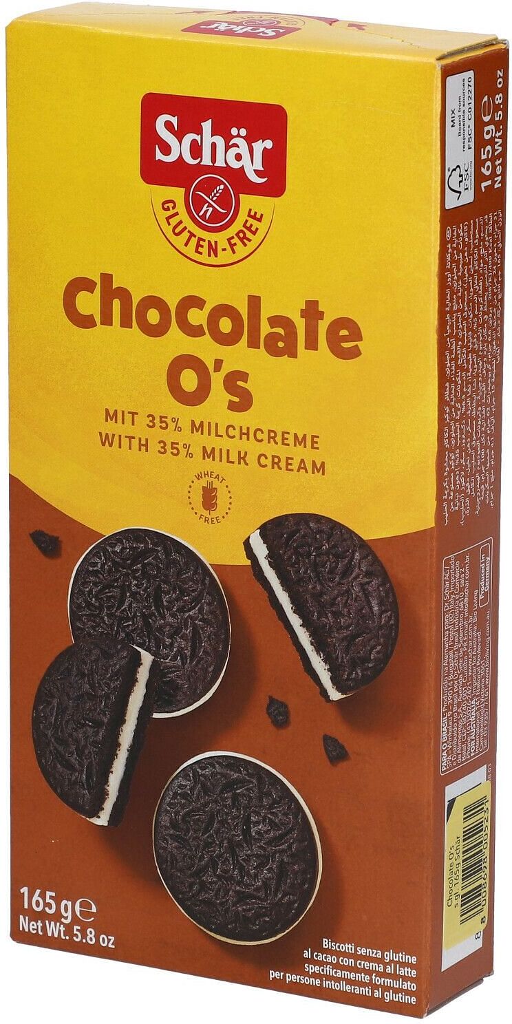 Schar Chocolate O'S Biscotti Al Cacao Con Crema Al Latte 165 G