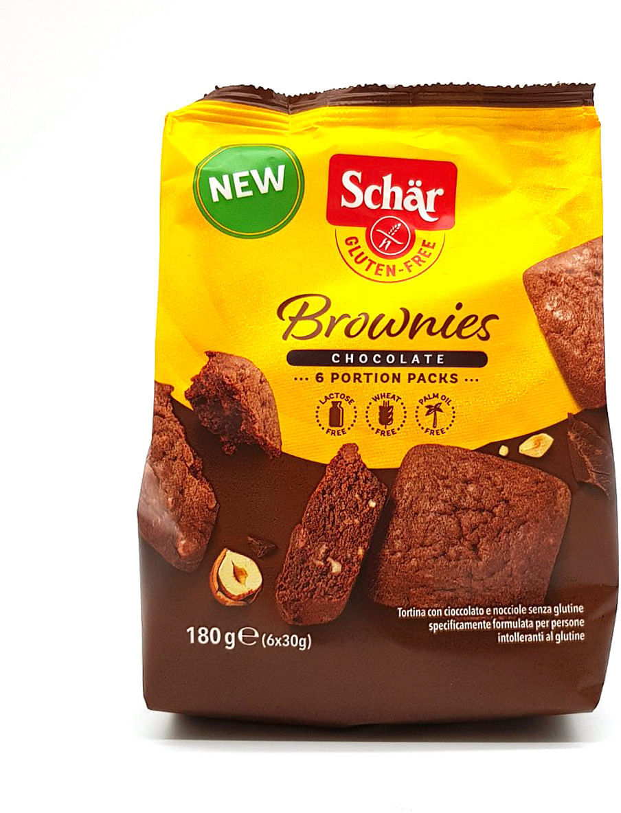 Schar Brownies Chocolate Tortina Con Cioccolato E Nocciole 6 Monoporzioni Da 30 G