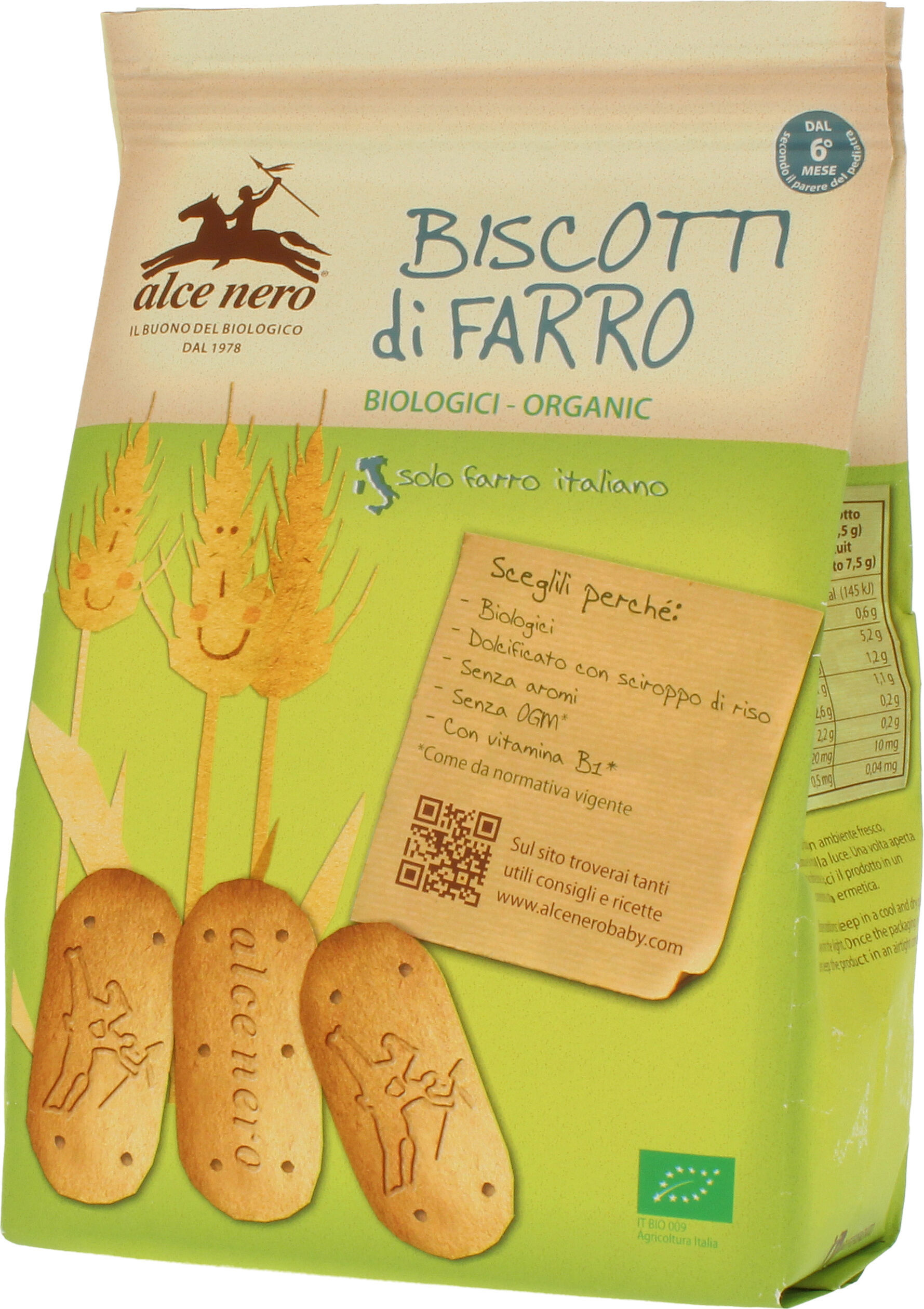 Alce Nero Spa Alce Biscotti Farro Baby Food Bio