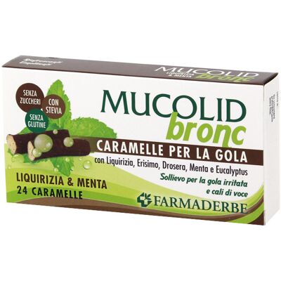 Farmaderbe Mucolid Bronc Liquirizia e Menta - Caramelle per la gola Farmaderbe Mucolid Bronc Liquirizia e Menta - Caramelle per la gola