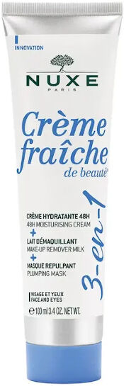 Nuxe Crème Fraîche De Beaute 3in1 Crema Idratante 48h/latte Struccante/maschera Rimpolpante 100ml