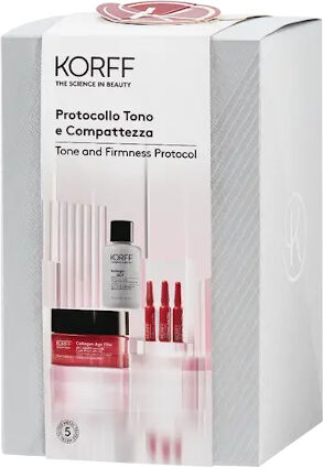 Korff Cofanetto Tono E Compattezza Fiale X7 Collagene + Crema Viso 50ml + Soluzione Esfoliante 30ml