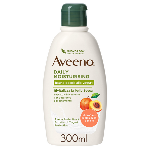 johnson & johnson aveeno bagno doccia yogurt albicocca & miele 300 ml