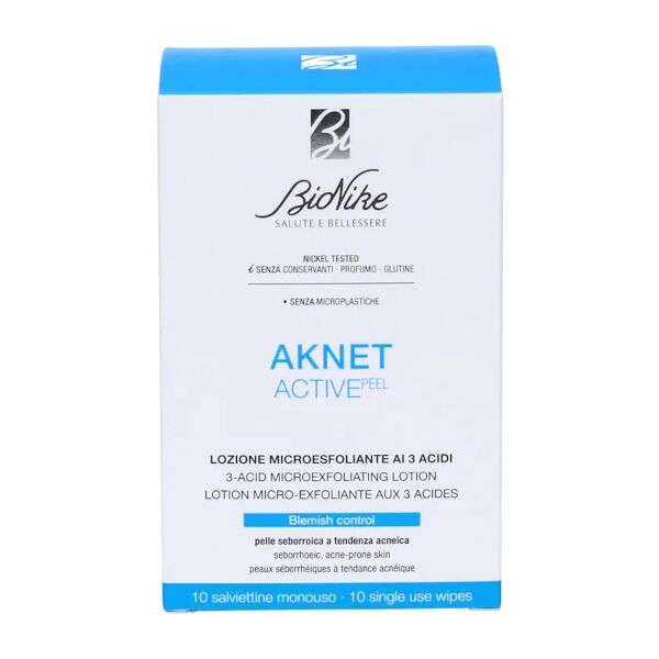 bionike aknet activepeel 10 salviettine monouso