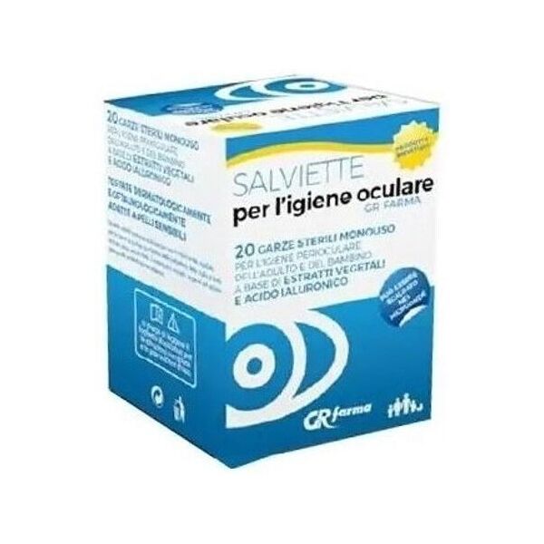 salviette per igiene oculare gr farma  20 salviette sterili monouso