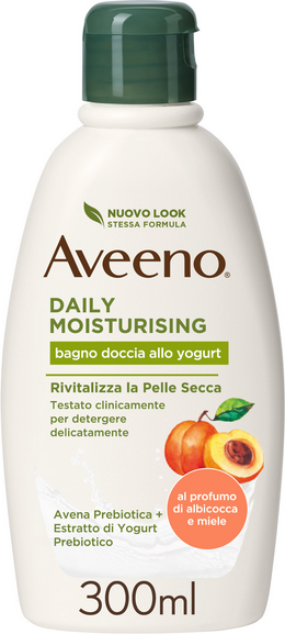 Johnson & Johnson Aveeno Bagno Doccia Yogurt Albicocca & Miele 300 Ml