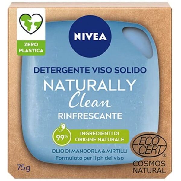 antica farmacia orlandi nivea naturally clean rinfrescante detergente viso solido 75gr.olio di mandorla e mirtilli