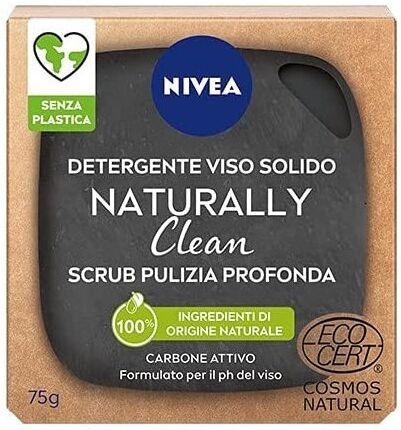 antica farmacia orlandi nivea naturally clean scrub pulizia profonda detergente viso solido 75gr.carbone attivo