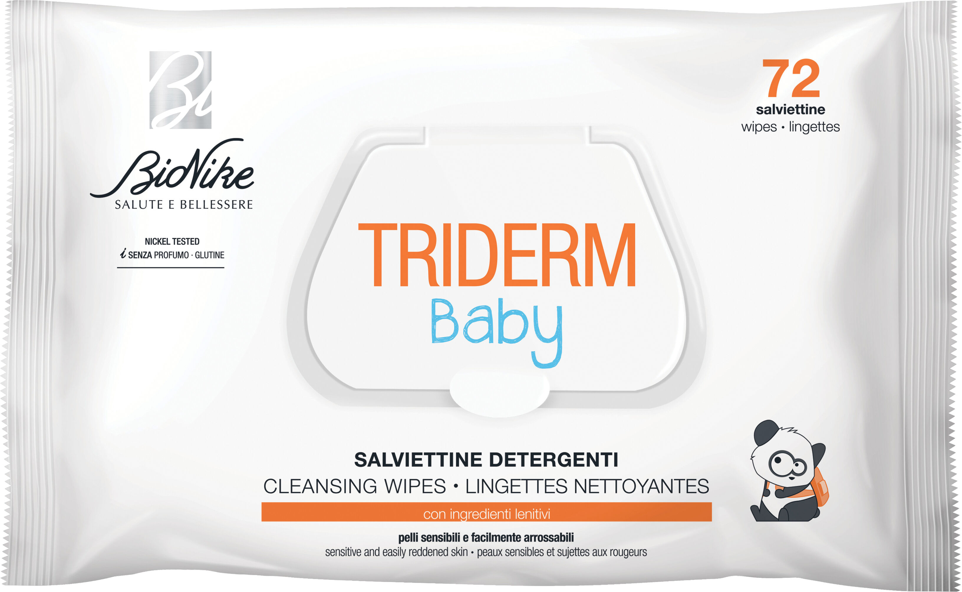 bionike triderm baby salviette detergenti 72 pezzi