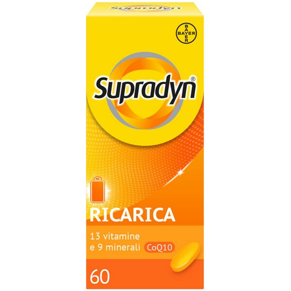 bayer spa supradyn ricarica integratore multivitaminico completo e minerali con coenzima q10, 60 compresse