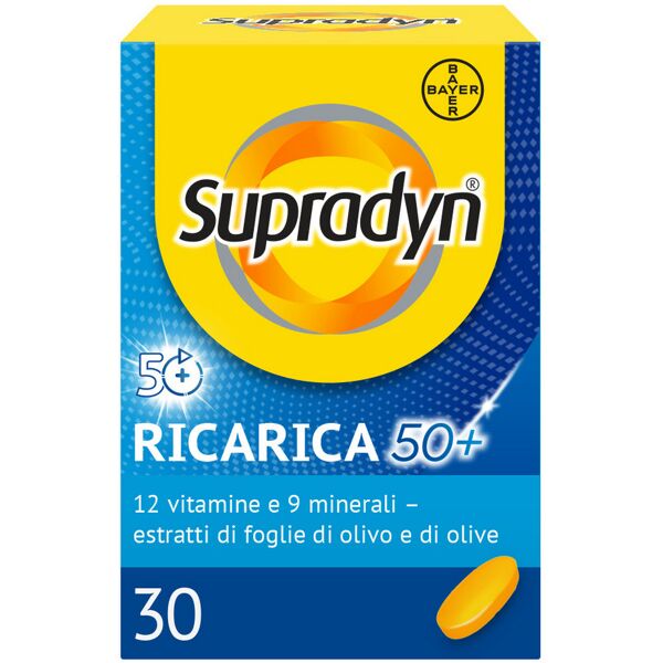 bayer spa supradyn ricarica 50+ integratore vitamine e minerali con antiossidanti 30 compresse rivestite