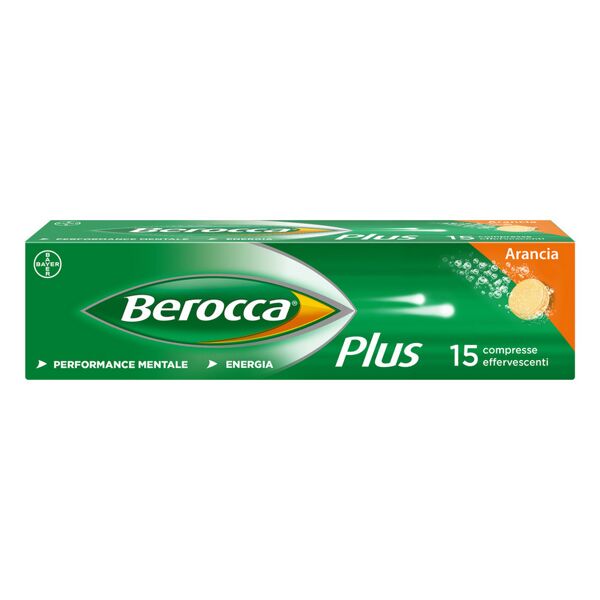 bayer spa berocca plus integratore vitamine minerali per energia, concentrazione, memoria 15 cpr effervescenti