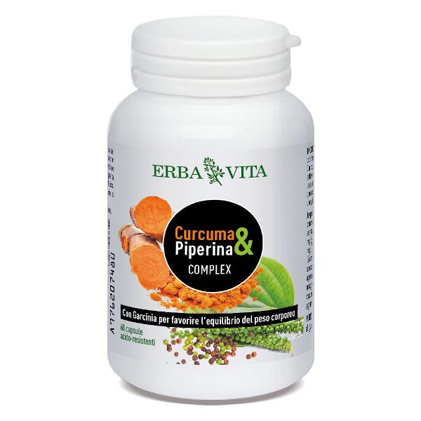 erba vita curcuma e piperina complex capsule erbavita