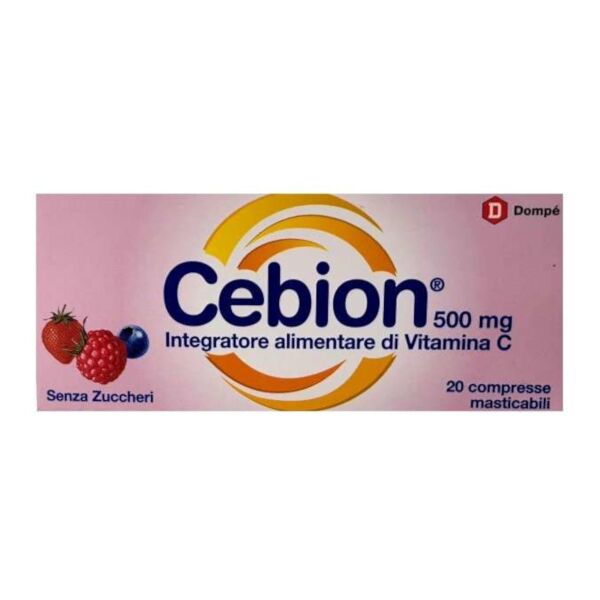 dompe' farmaceutici spa cebion 20 compresse masticabili frutti di bosco senza zucchero