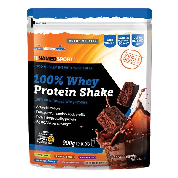 namedsport srl 100% whey protein shake choco brownie 900g