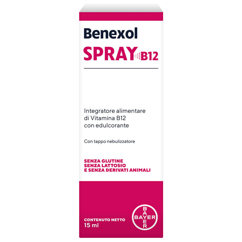 bayer spa benexol spray integratore alimentare di vitamina b12 ad alto dosaggio, con edulcorante, flacone da 15ml
