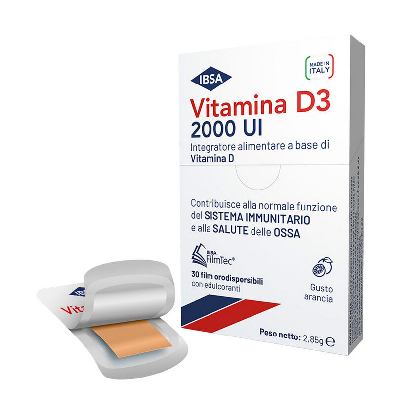 Ibsa Farmaceutici Italia Srl Vitamina D3 Ibsa 2000 Ui Integratore Per Sistema Immunitario E Ossa 30 Film Orodispersibili Ibsa