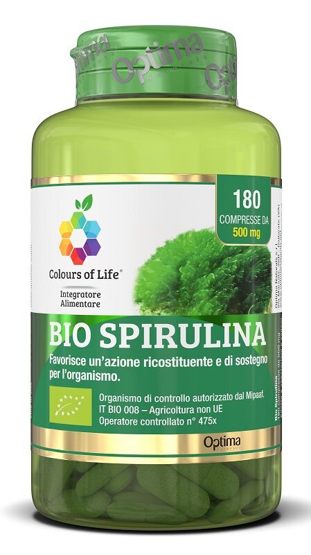 Optima Naturals Srl Bio Spirulina 180 Cpr Colours