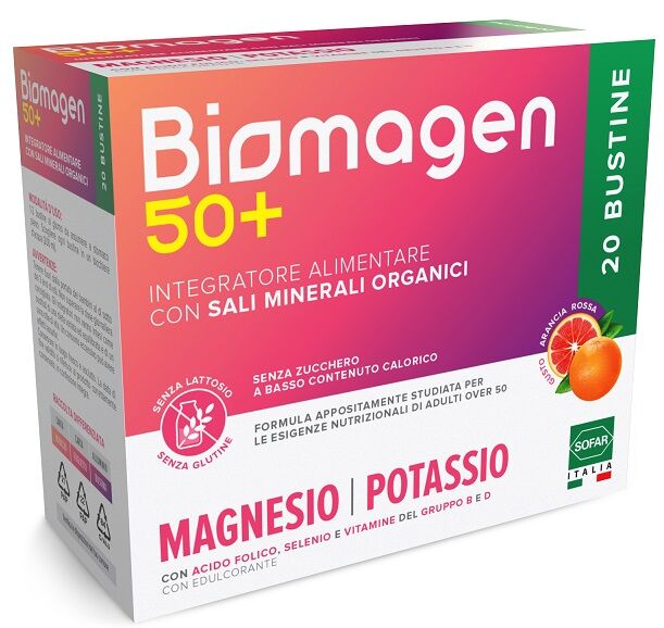Sofar Biomagen 50+ Magnesio E Potassio Senza Zuccheri 20 Bustine