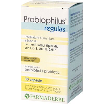 Farmaderbe Probiophilus Regulas - Integratore probiotico, 30 Capsule Farmaderbe Probiophilus Regulas - Integratore probiotico, 30 Capsule