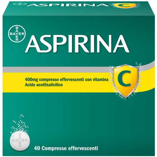 bayer spa aspirina c antinfiammatorio antidolorifico per influenza raffreddore e febbre con vitamina c 40 cpr